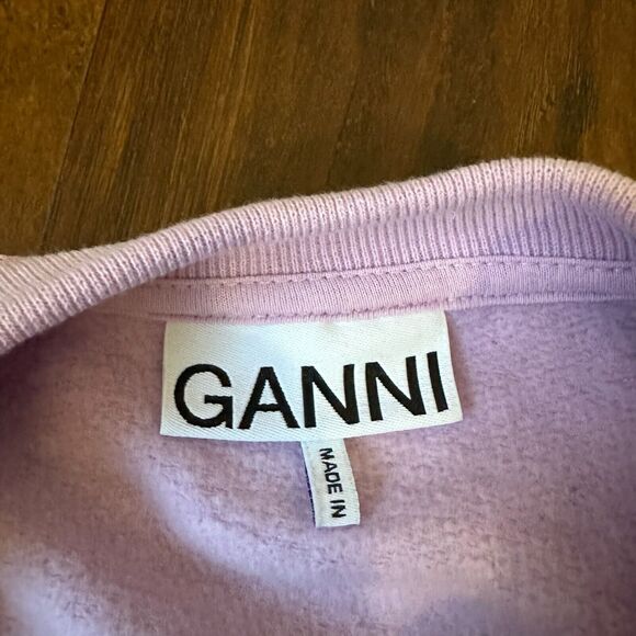 GANNI Isoli Oversized Raglan Sweatshirt in Orchid Blossom - Picture 9 of 12